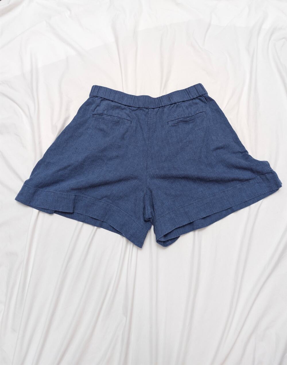 Banana Republic Women's Linen Blend Herringbone Shorts Blue Size Medium